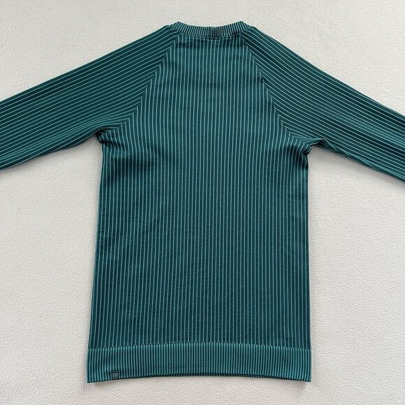 Lululemon Women Rest Less Pullover Colour Rib Green Jasper Oceanic Stripe Top - Picture 7 of 9